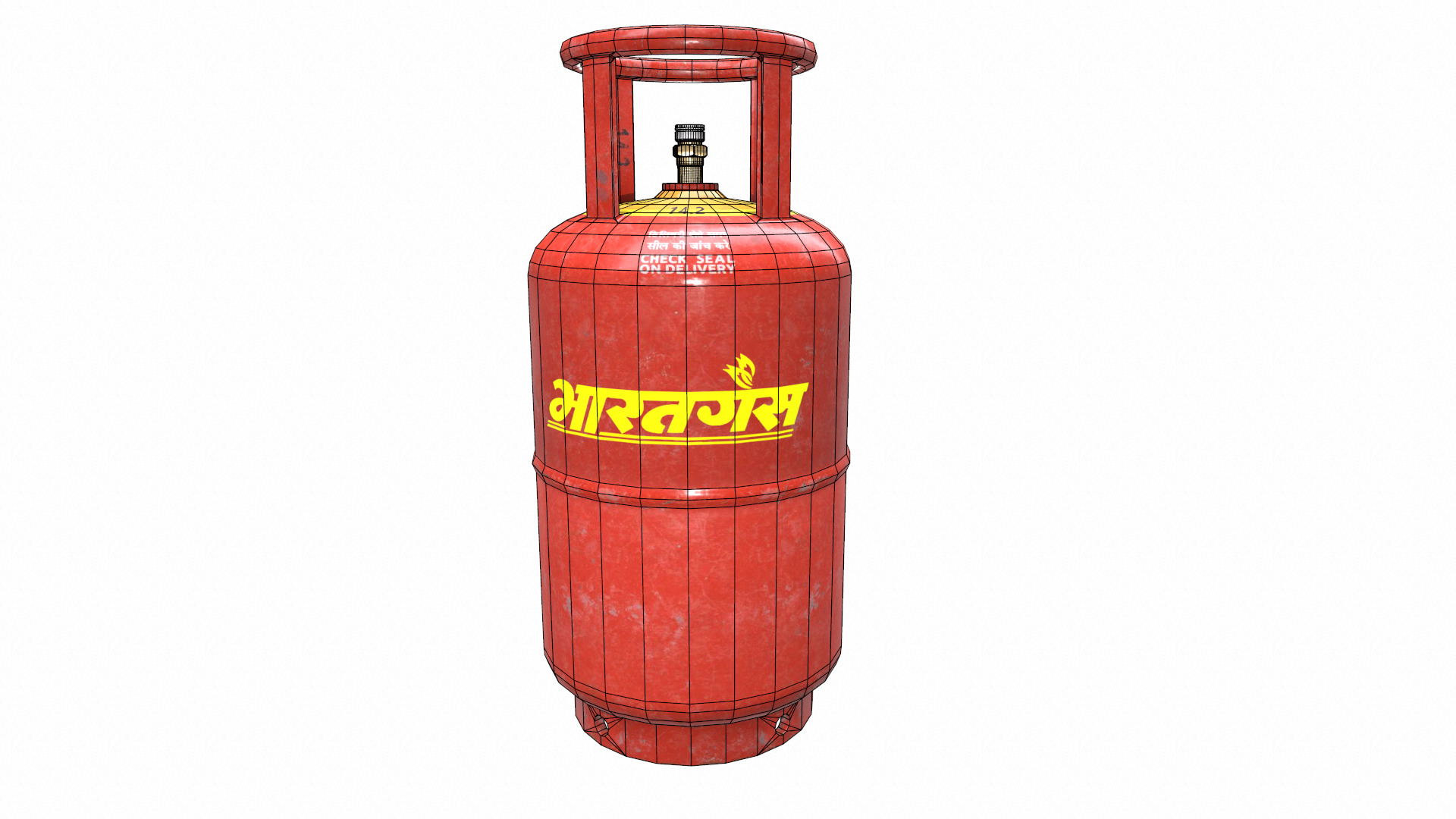 Bharat Gas Cylinder Low Poly Low-poly 3D model_29