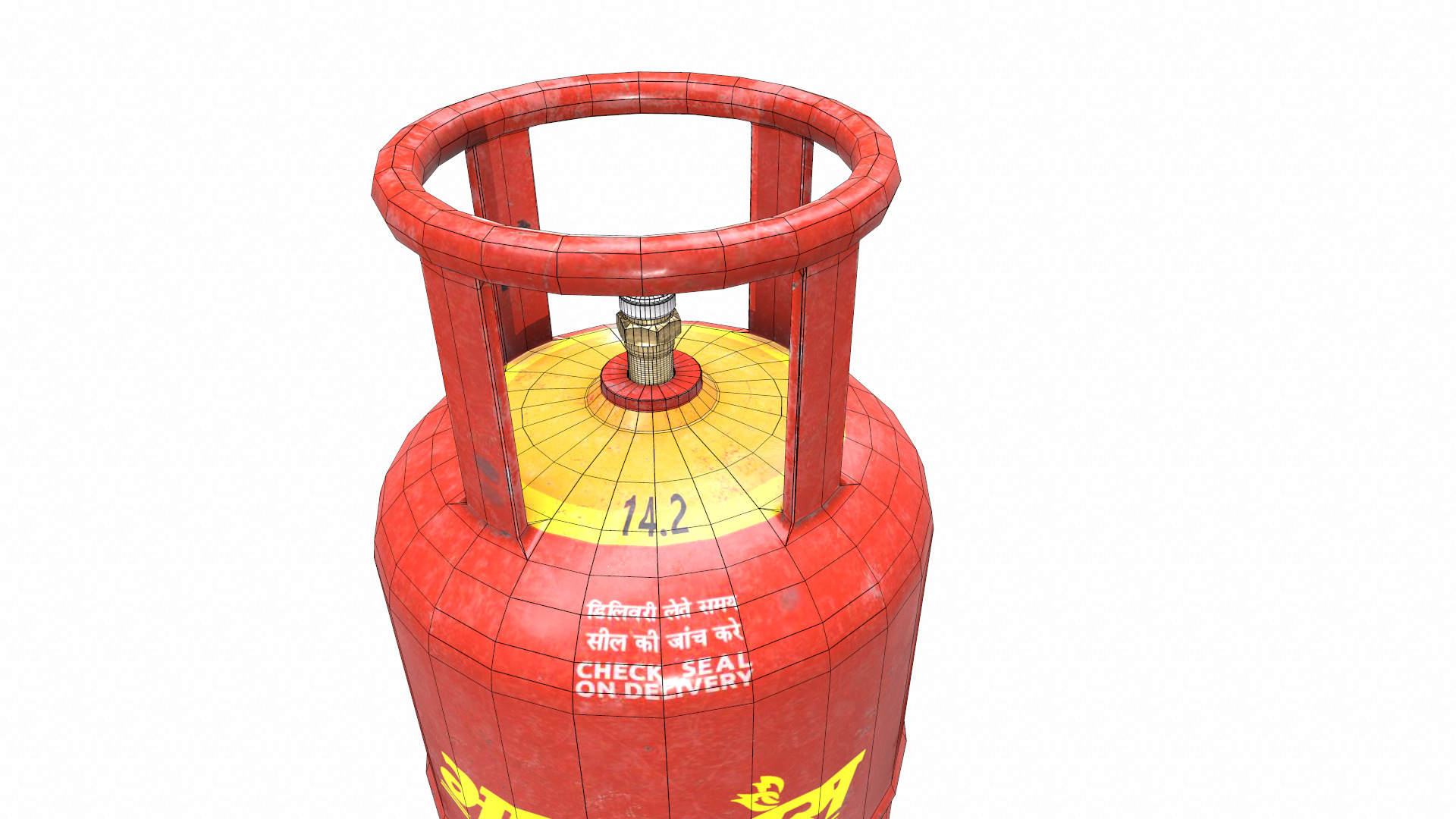 Bharat Gas Cylinder Low Poly Low-poly 3D model_31
