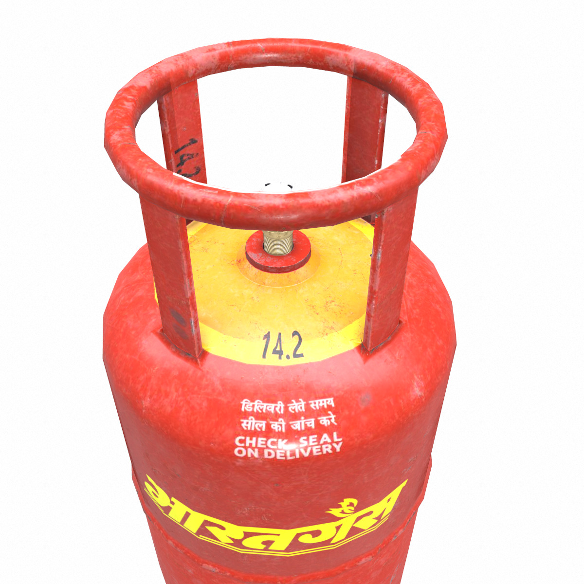 Bharat Gas Cylinder Low Poly Low-poly 3D model_3