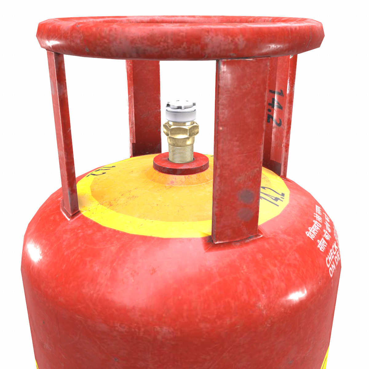 Bharat Gas Cylinder Low Poly Low-poly 3D model_7