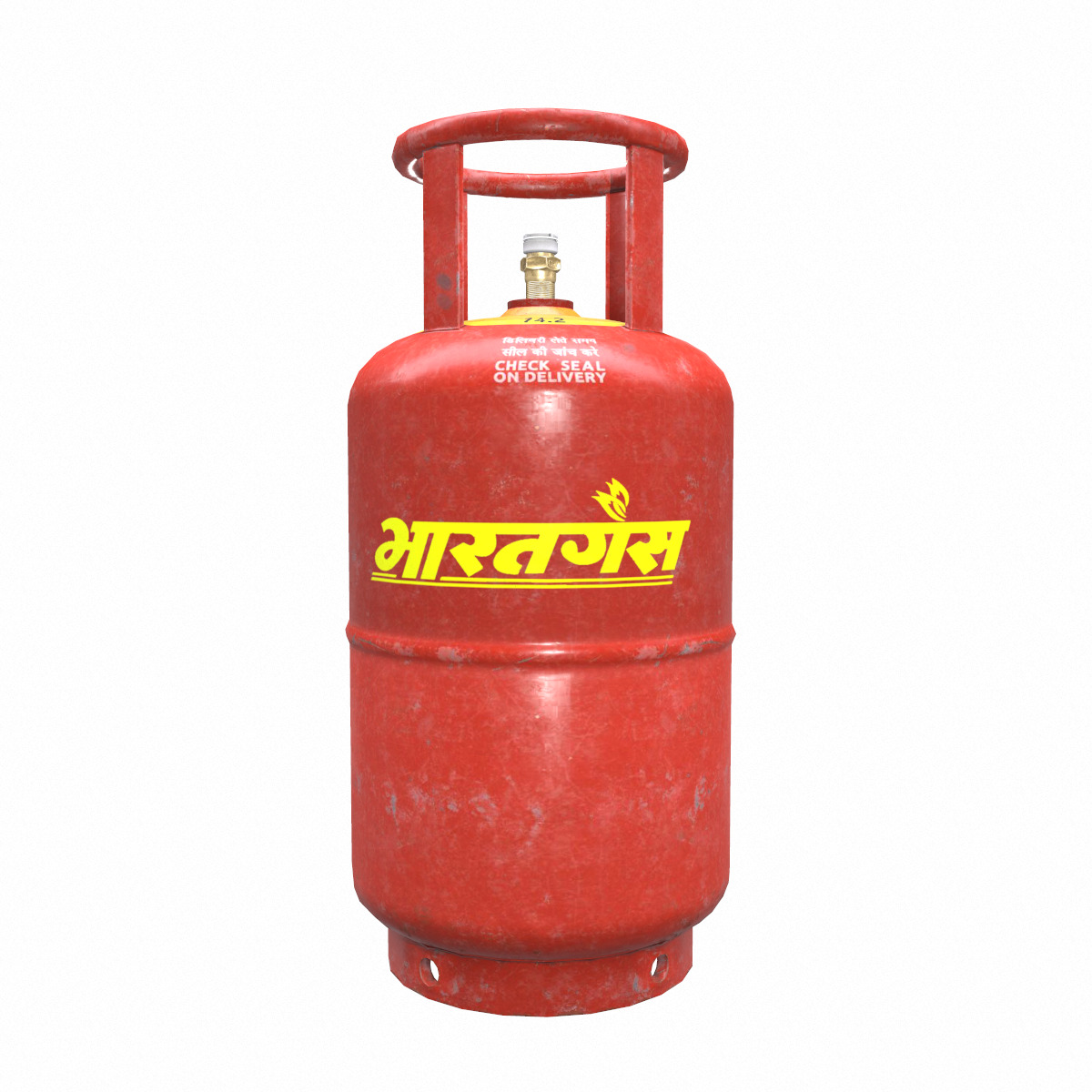 Bharat Gas Cylinder Low Poly Low-poly 3D model_2