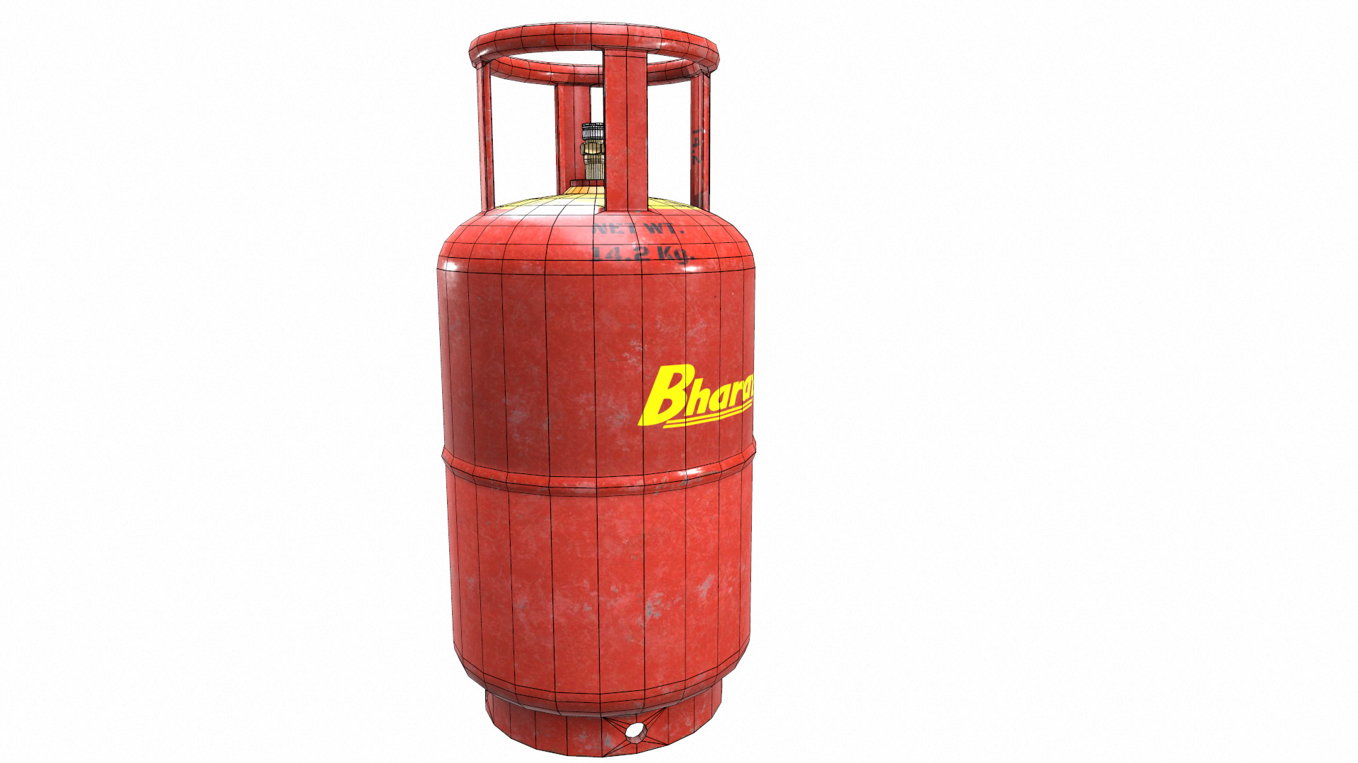 Bharat Gas Cylinder Low Poly Low-poly 3D model_34