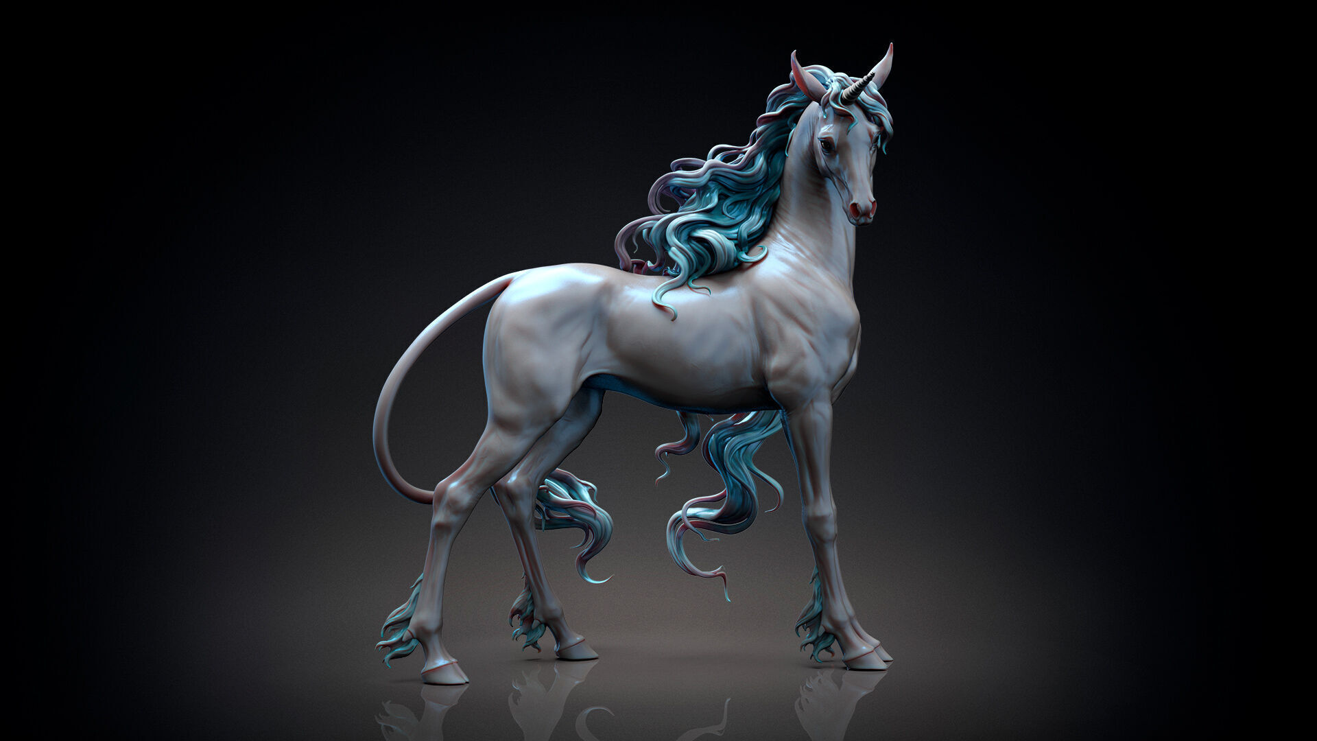 Unicorn horse  -  3D Sculpting 3D print model_8