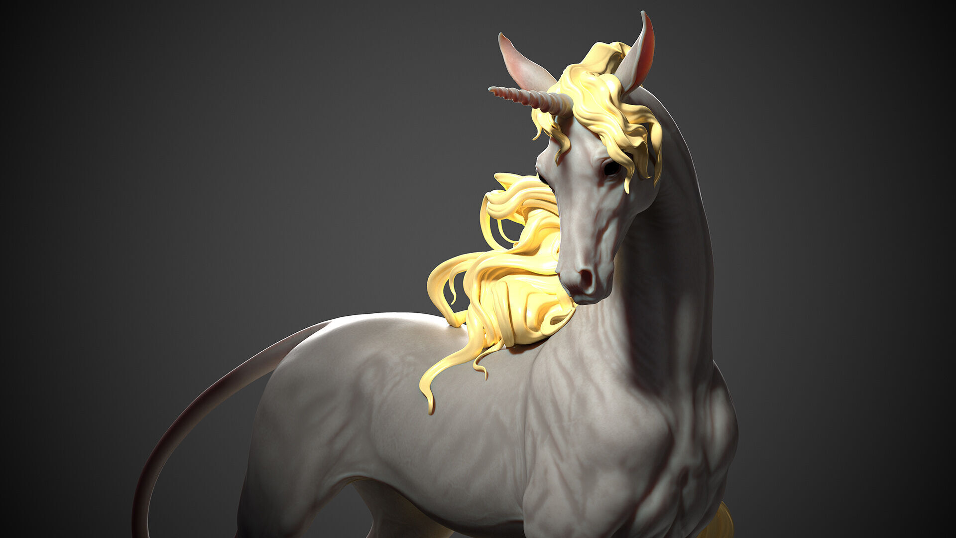 Unicorn horse  -  3D Sculpting 3D print model_3
