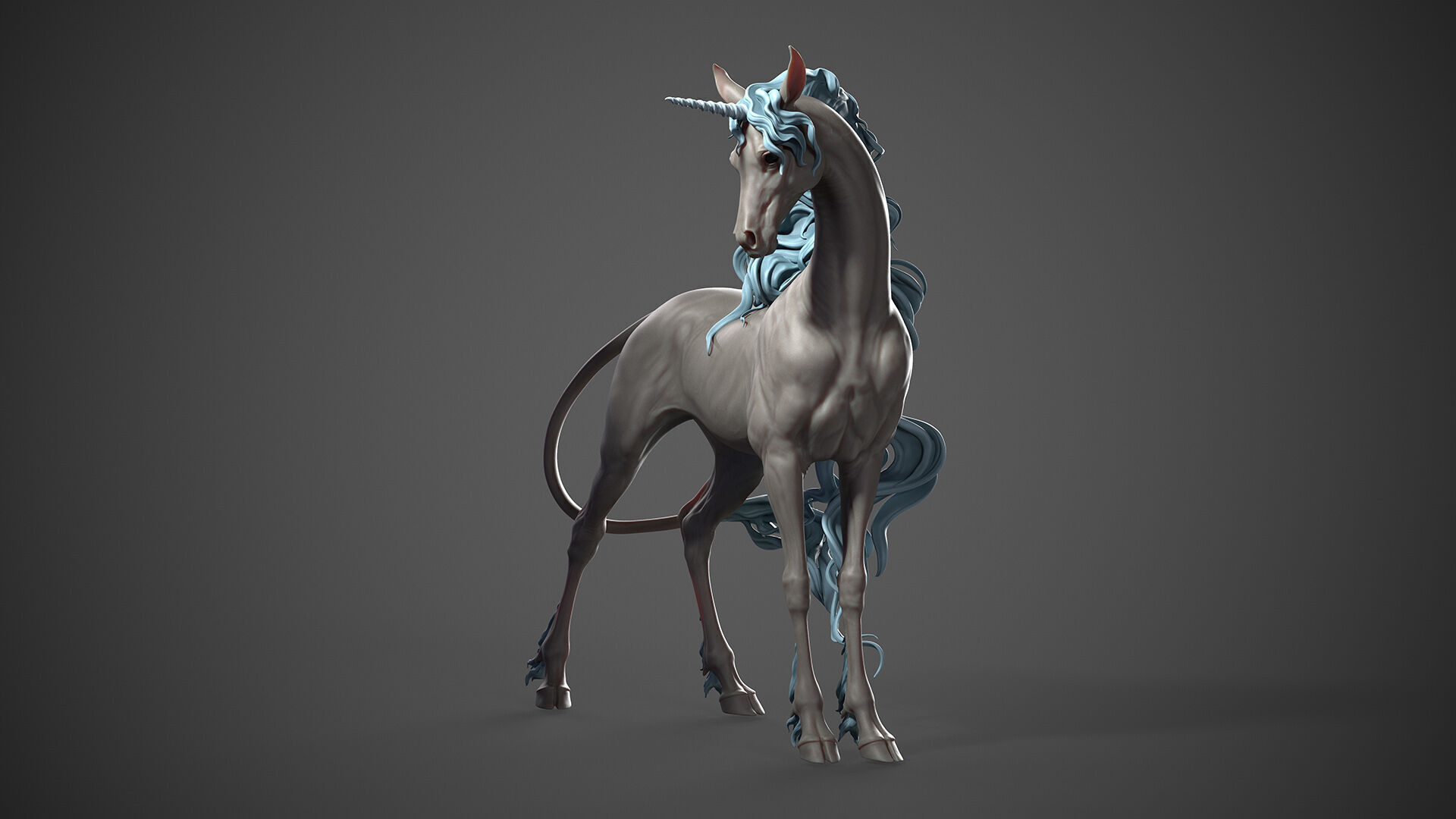 Unicorn horse  -  3D Sculpting 3D print model_13