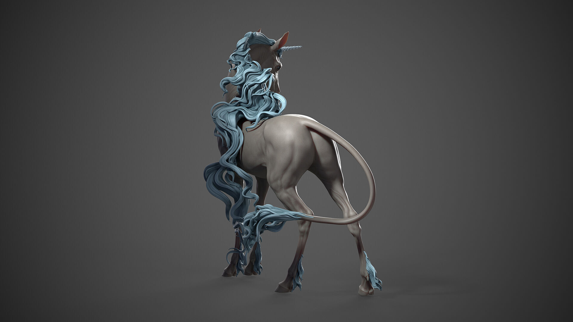 Unicorn horse  -  3D Sculpting 3D print model_15