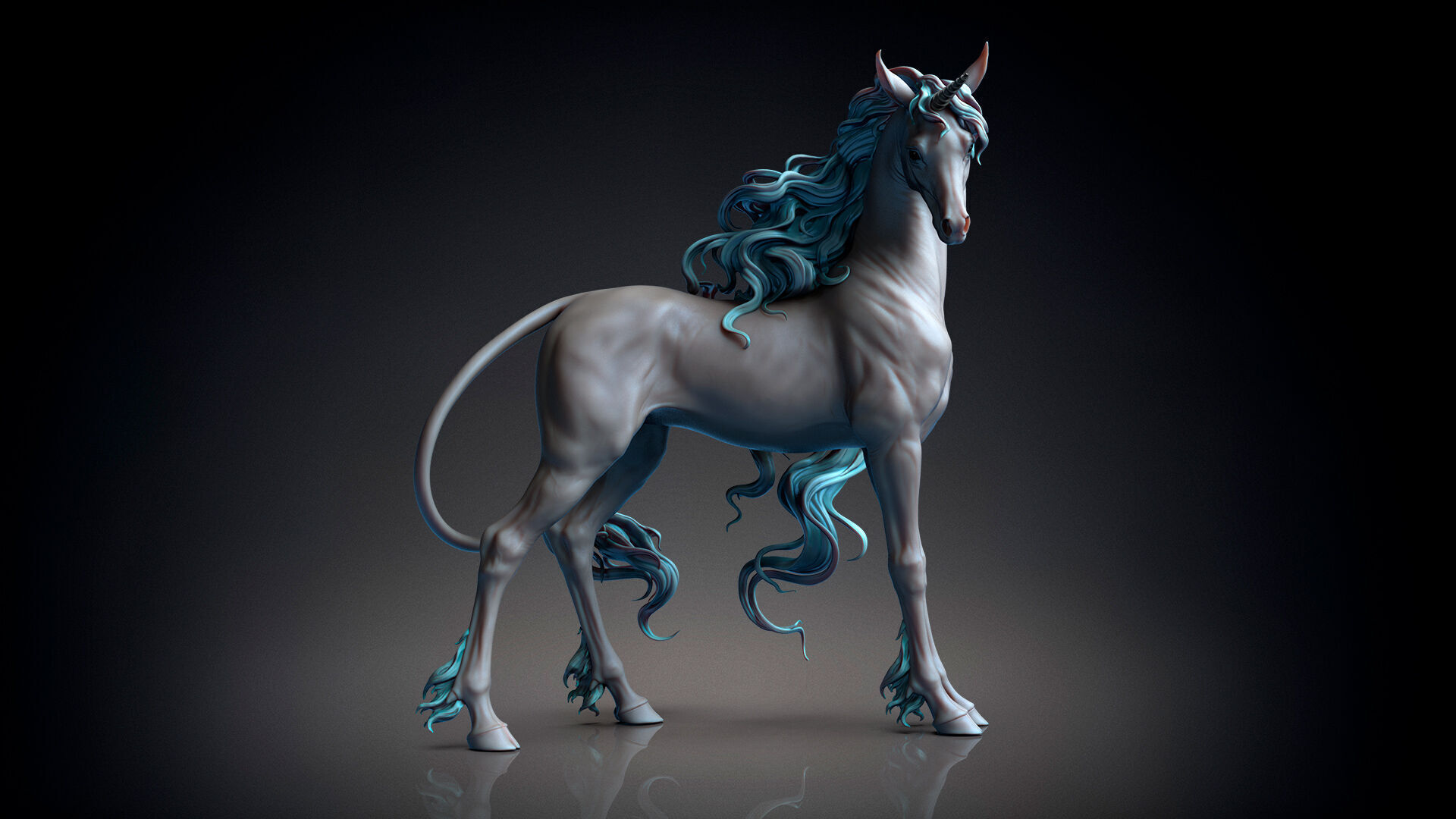 Unicorn horse  -  3D Sculpting 3D print model_11