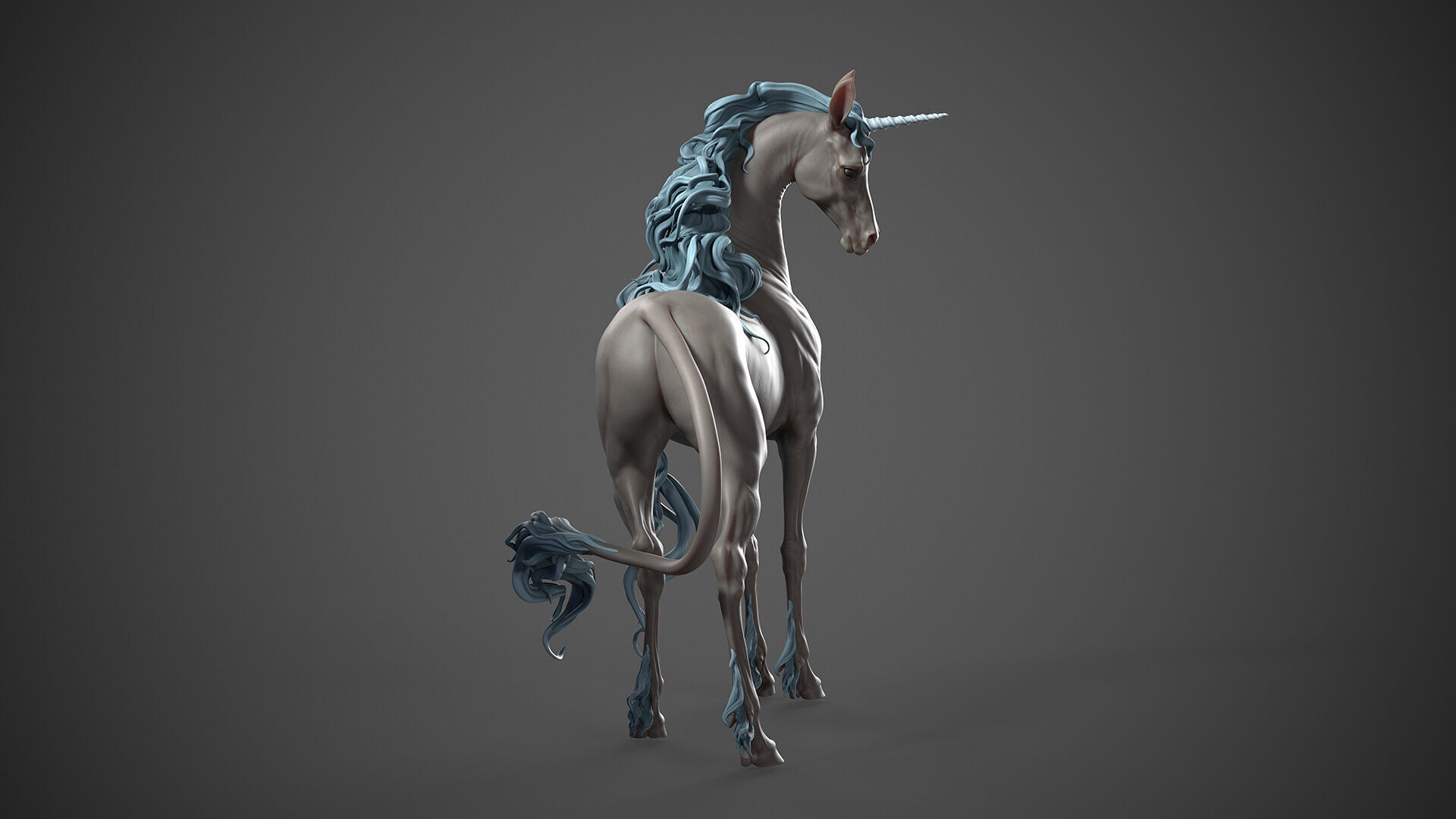Unicorn horse  -  3D Sculpting 3D print model_14