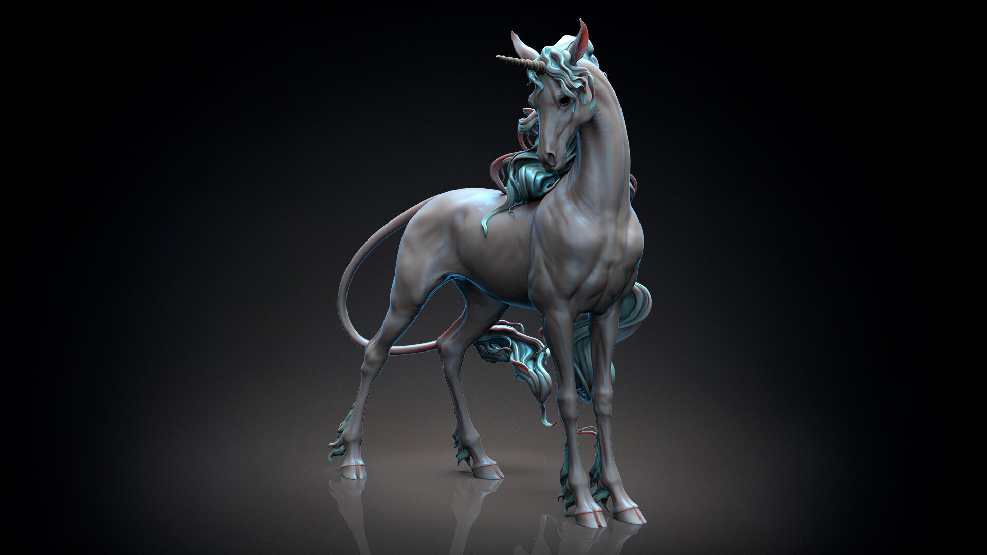 Unicorn horse  -  3D Sculpting 3D print model_10