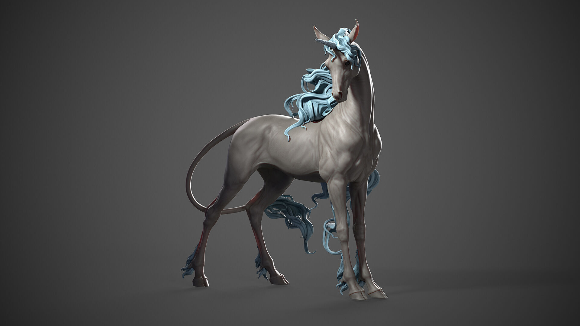 Unicorn horse  -  3D Sculpting 3D print model_12