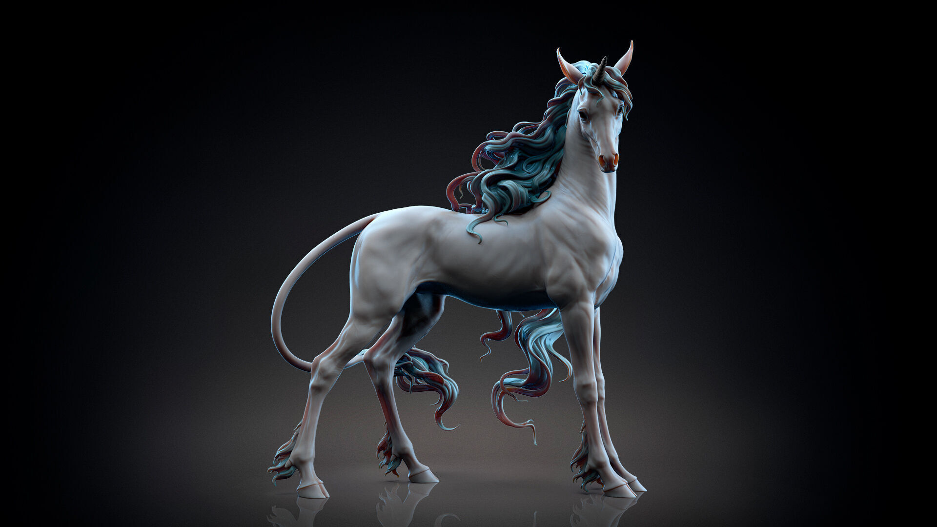 Unicorn horse  -  3D Sculpting 3D print model_9