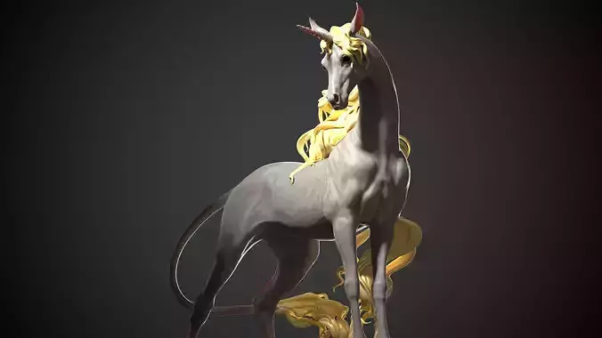 Unicorn horse  -  3D Sculpting 3D print model