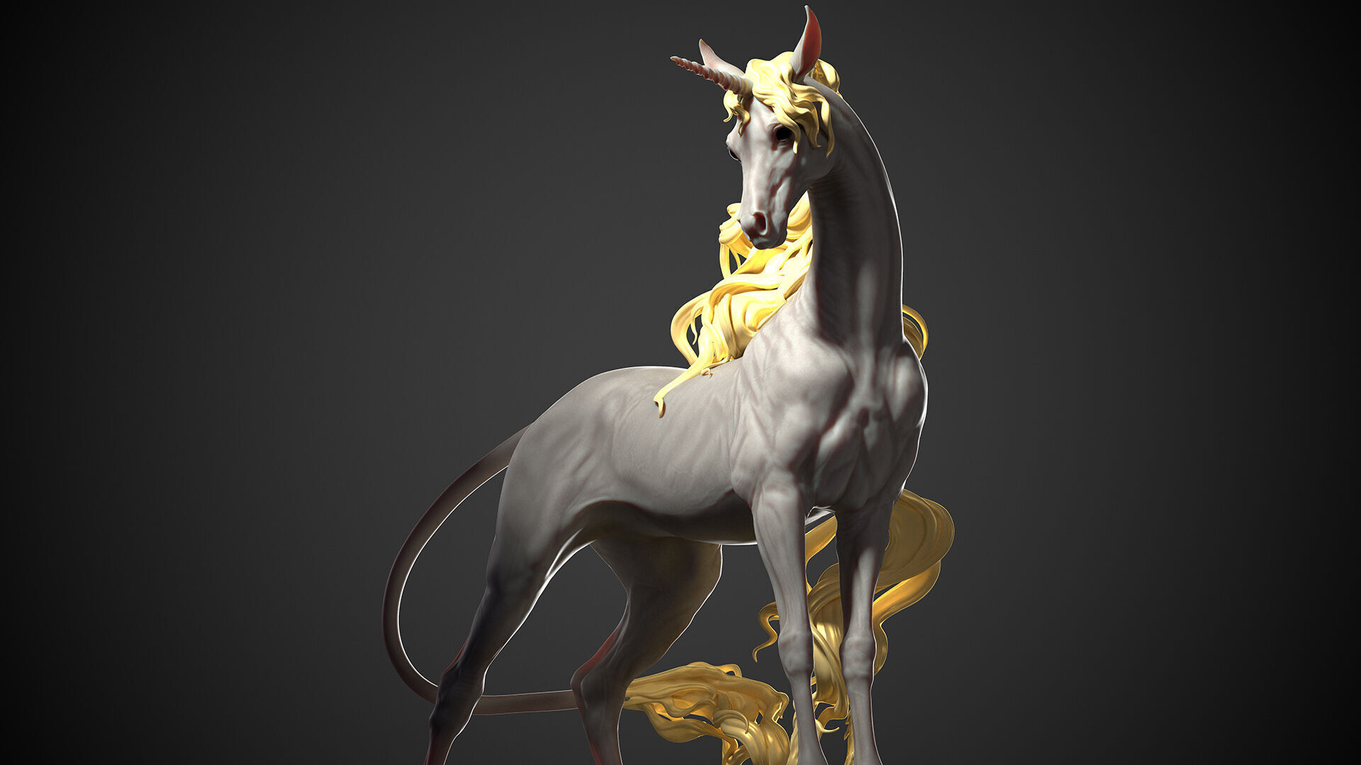 Unicorn horse  -  3D Sculpting 3D print model_0