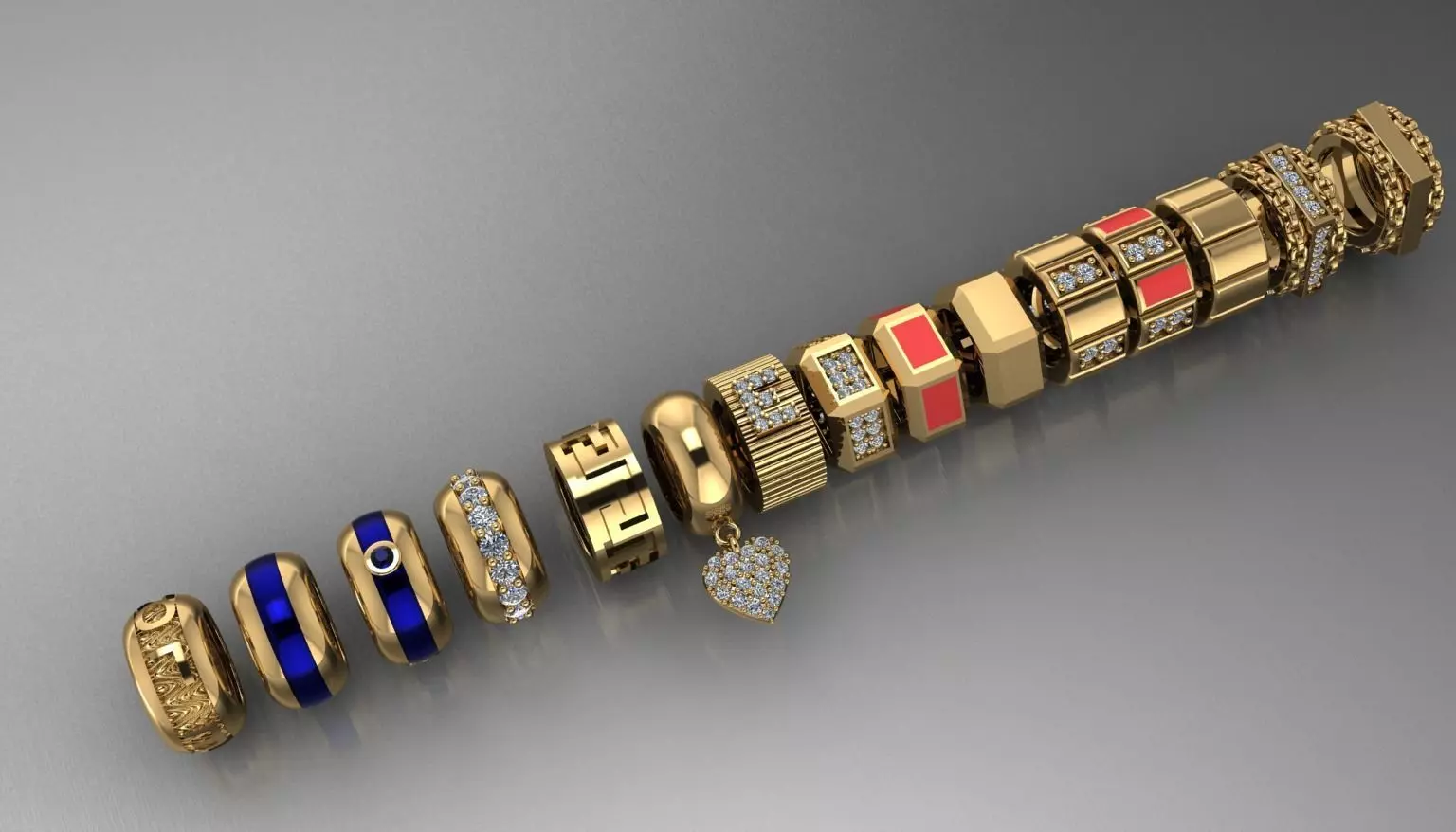 Charm Necklace Pendant 3D Model Collection 3D print model_0