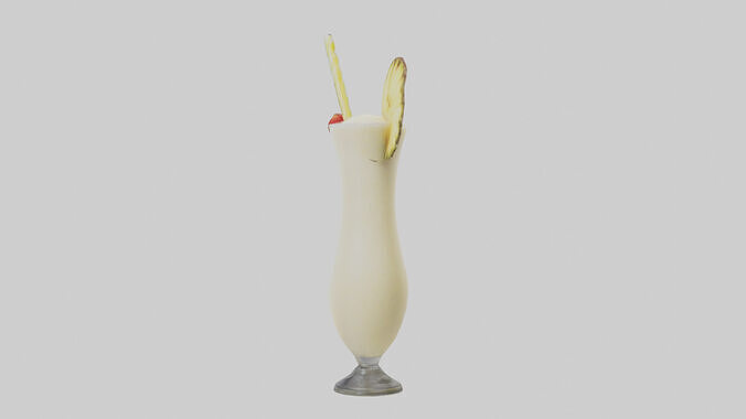 Pina colada smoothie model Low-poly 3D model 2