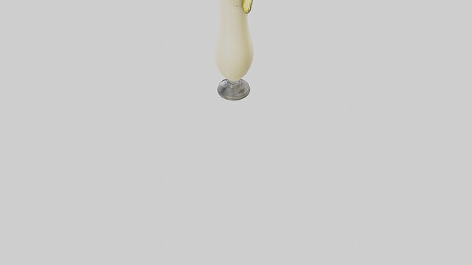 Pina colada smoothie model Low-poly 3D model 4