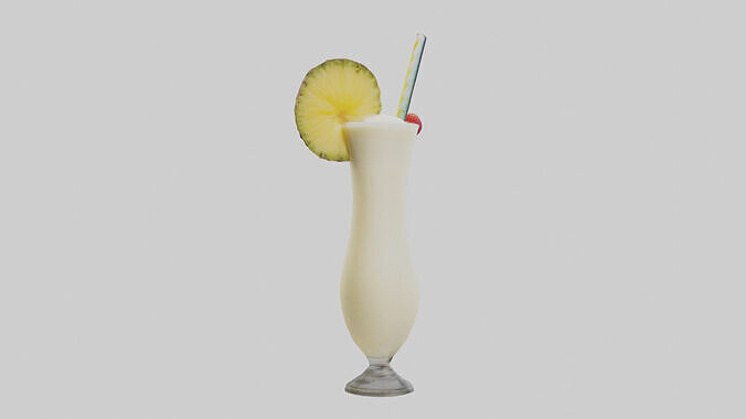 Pina colada smoothie model Low-poly 3D model 3