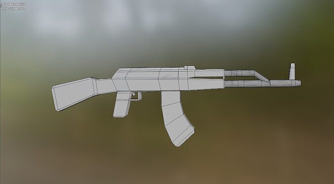 AK-47 Low Poly 3D Model Low-poly 3D model