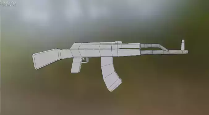 AK-47 Low Poly 3D Model