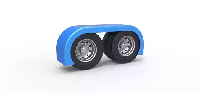 Semi truck Rear fenders Set 6 Scale 1 to 25 3D print model