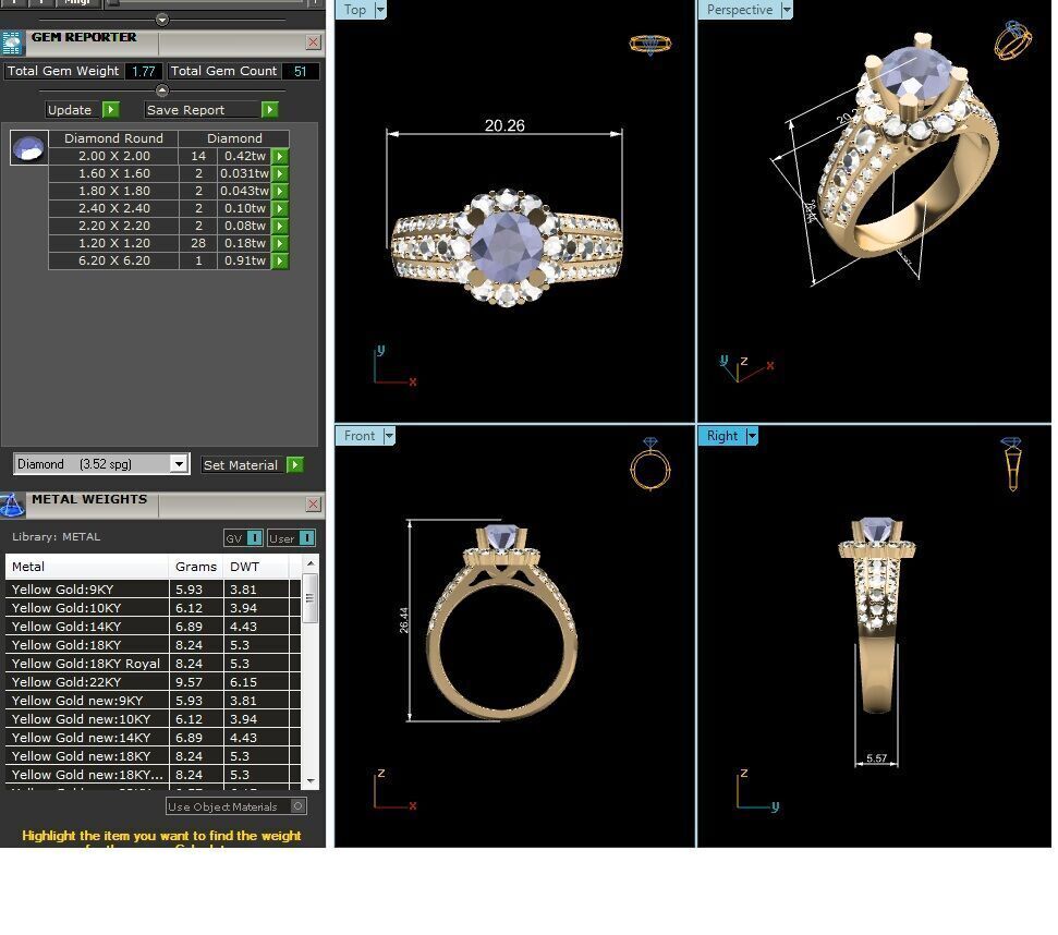 Women Ring Render 3dm STL OBJ FBX Details 3D print model_12