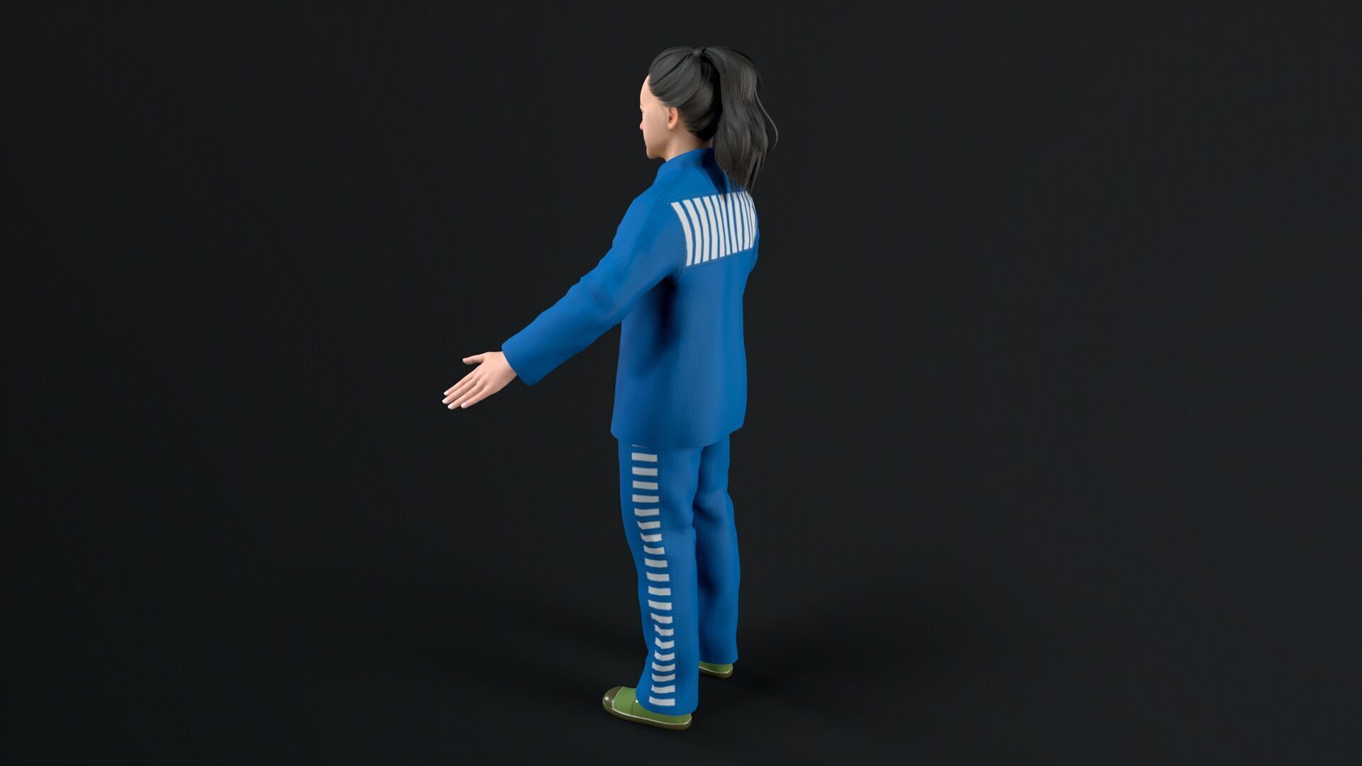 Female prisoners character Low-poly 3D model_2