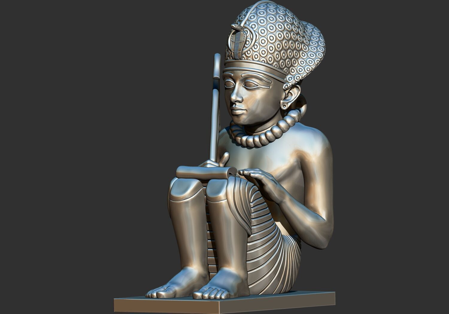 Tutankhamun Gold Pendant of Amenhotep III 3d printable model 3D print model_2