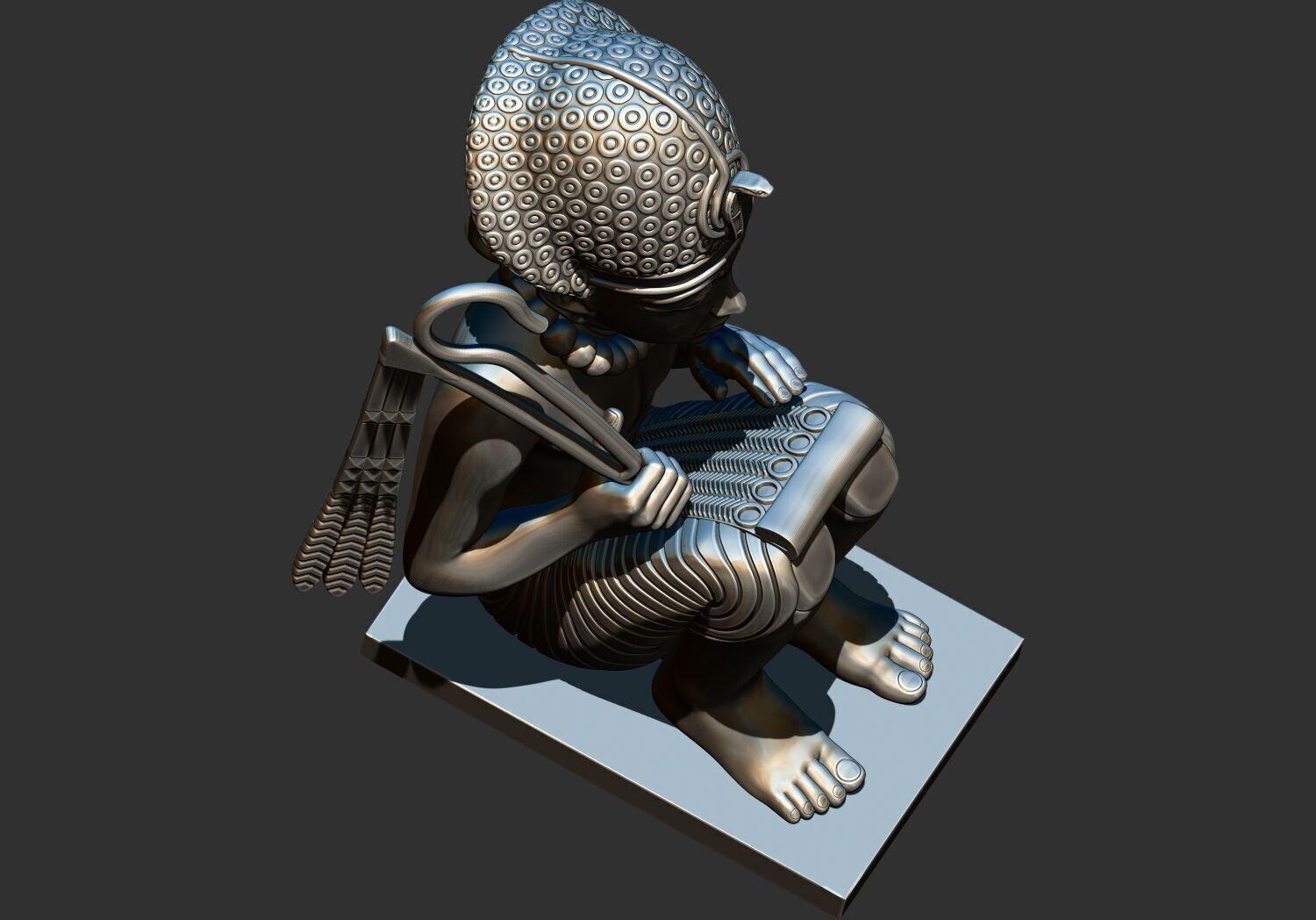 Tutankhamun Gold Pendant of Amenhotep III 3d printable model 3D print model_7