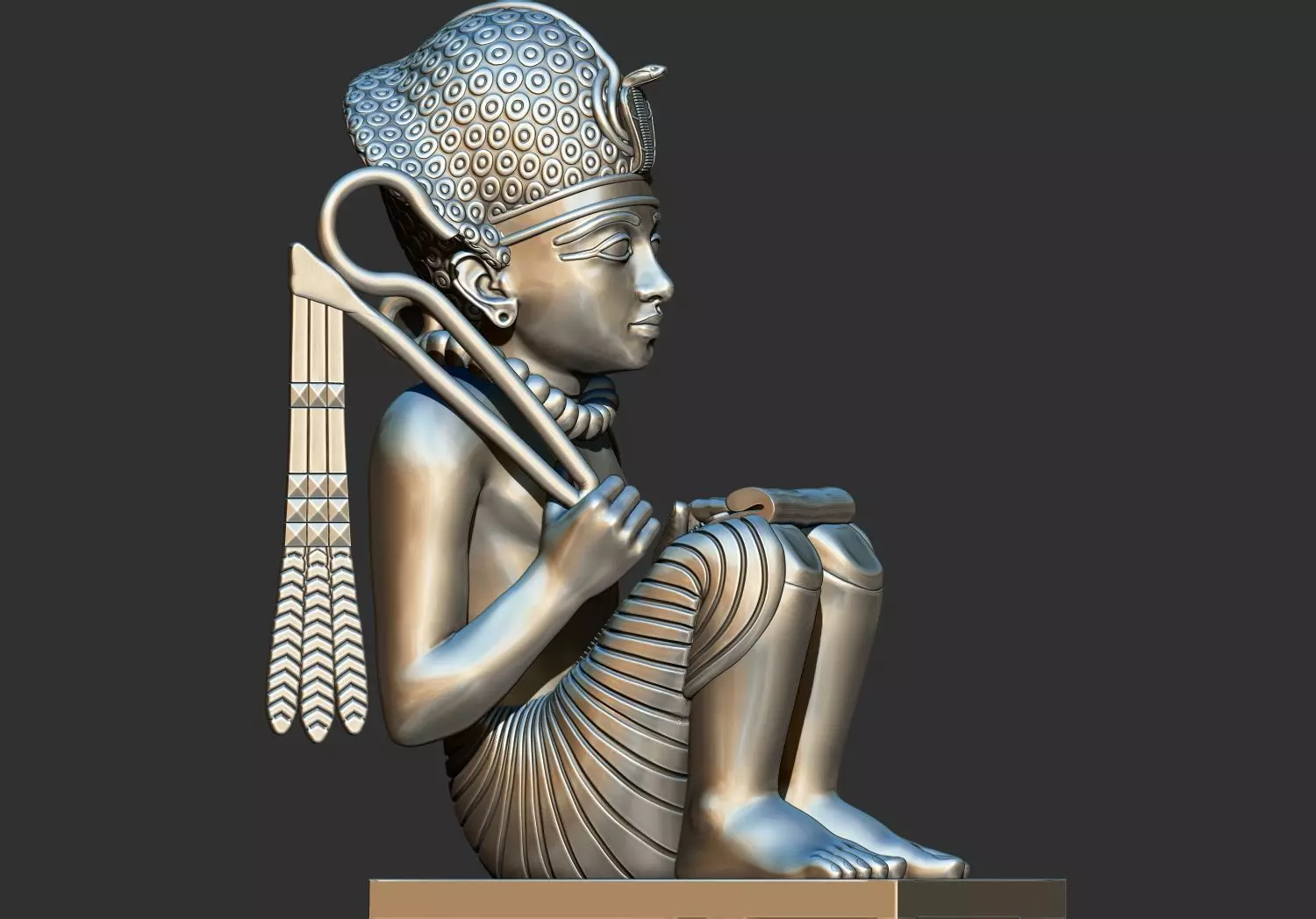 Tutankhamun Gold Pendant of Amenhotep III 3d printable model 3D print model_0