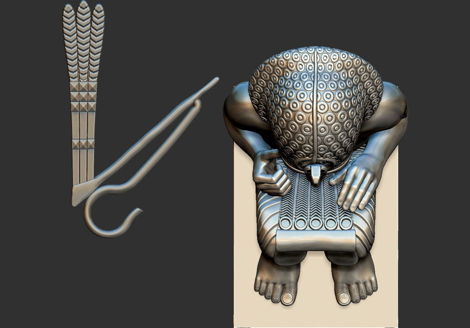 Tutankhamun Gold Pendant of Amenhotep III 3d printable model 3D print model_3