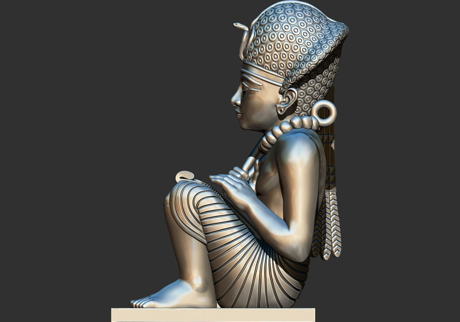 Tutankhamun Gold Pendant of Amenhotep III 3d printable model 3D print model_4
