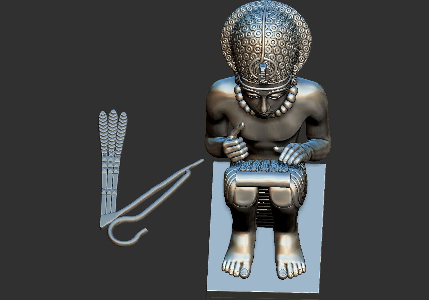 Tutankhamun Gold Pendant of Amenhotep III 3d printable model 3D print model_9