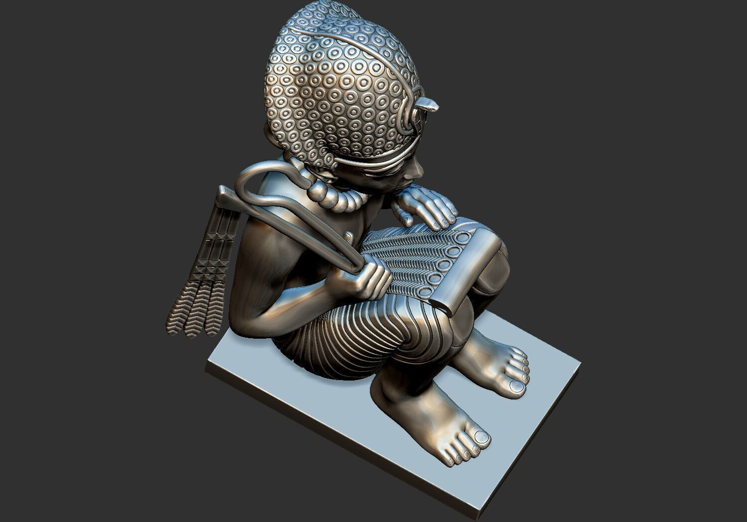 Tutankhamun Gold Pendant of Amenhotep III 3d printable model 3D print model_6