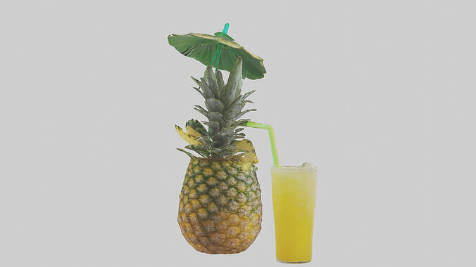 Pineapple Drink model Low-poly 3D model 3