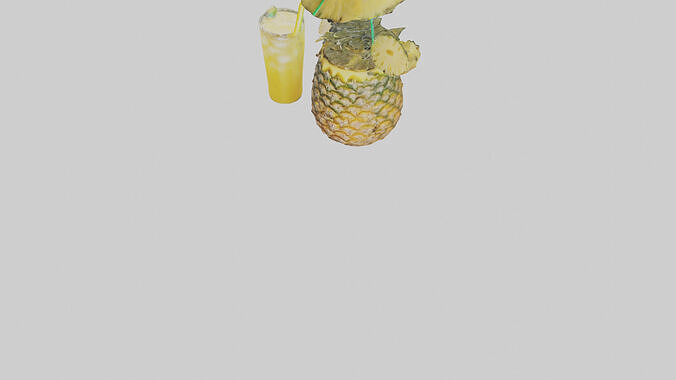 Pineapple Drink model Low-poly 3D model 6