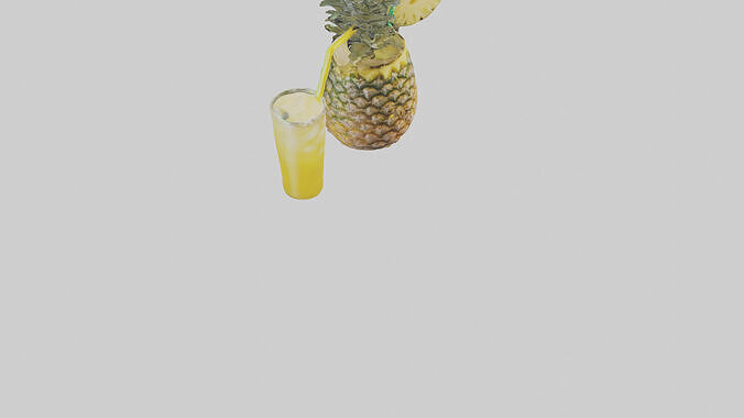 Pineapple Drink model Low-poly 3D model 7