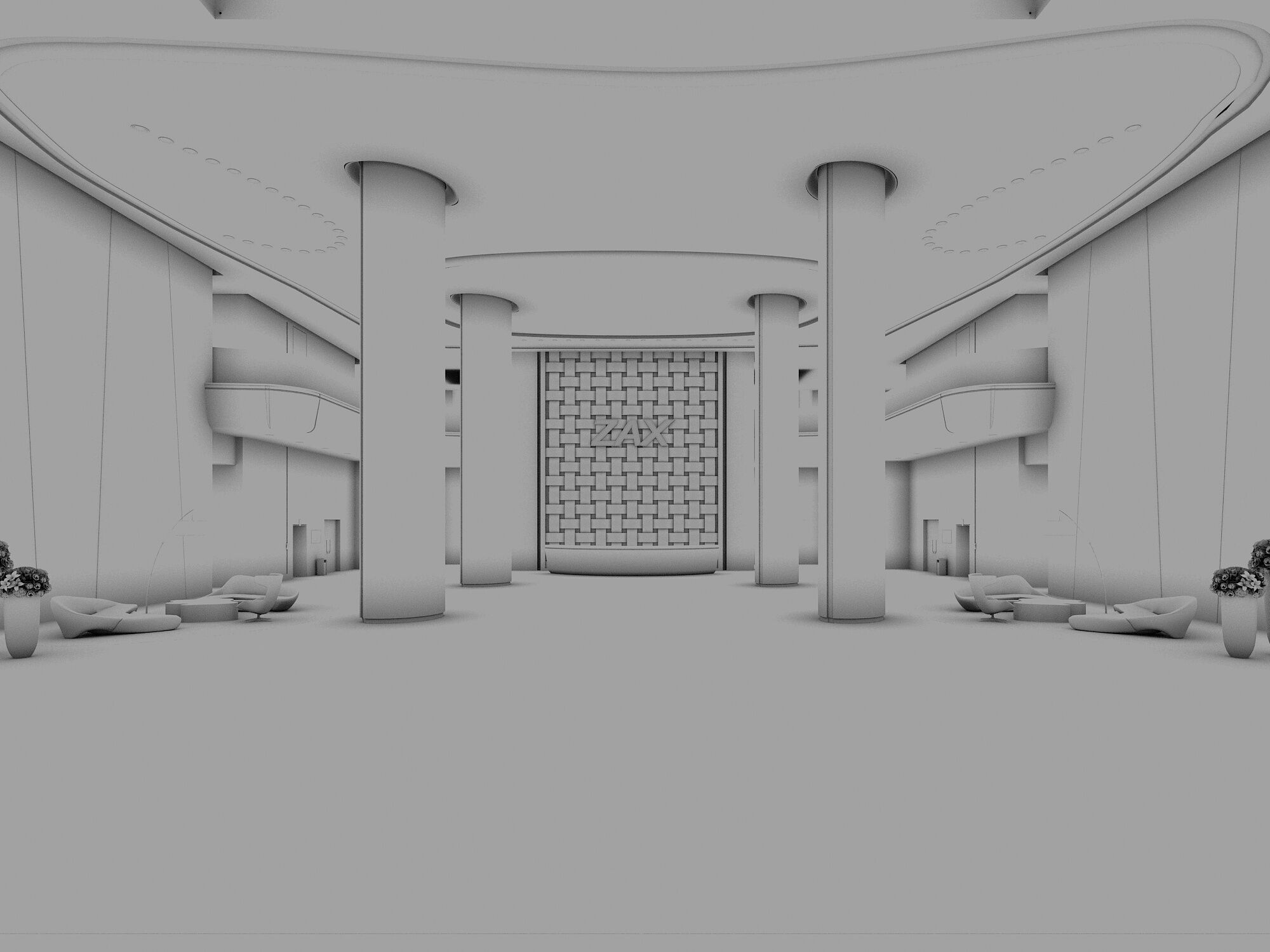 Hotel lobby 3D model_4