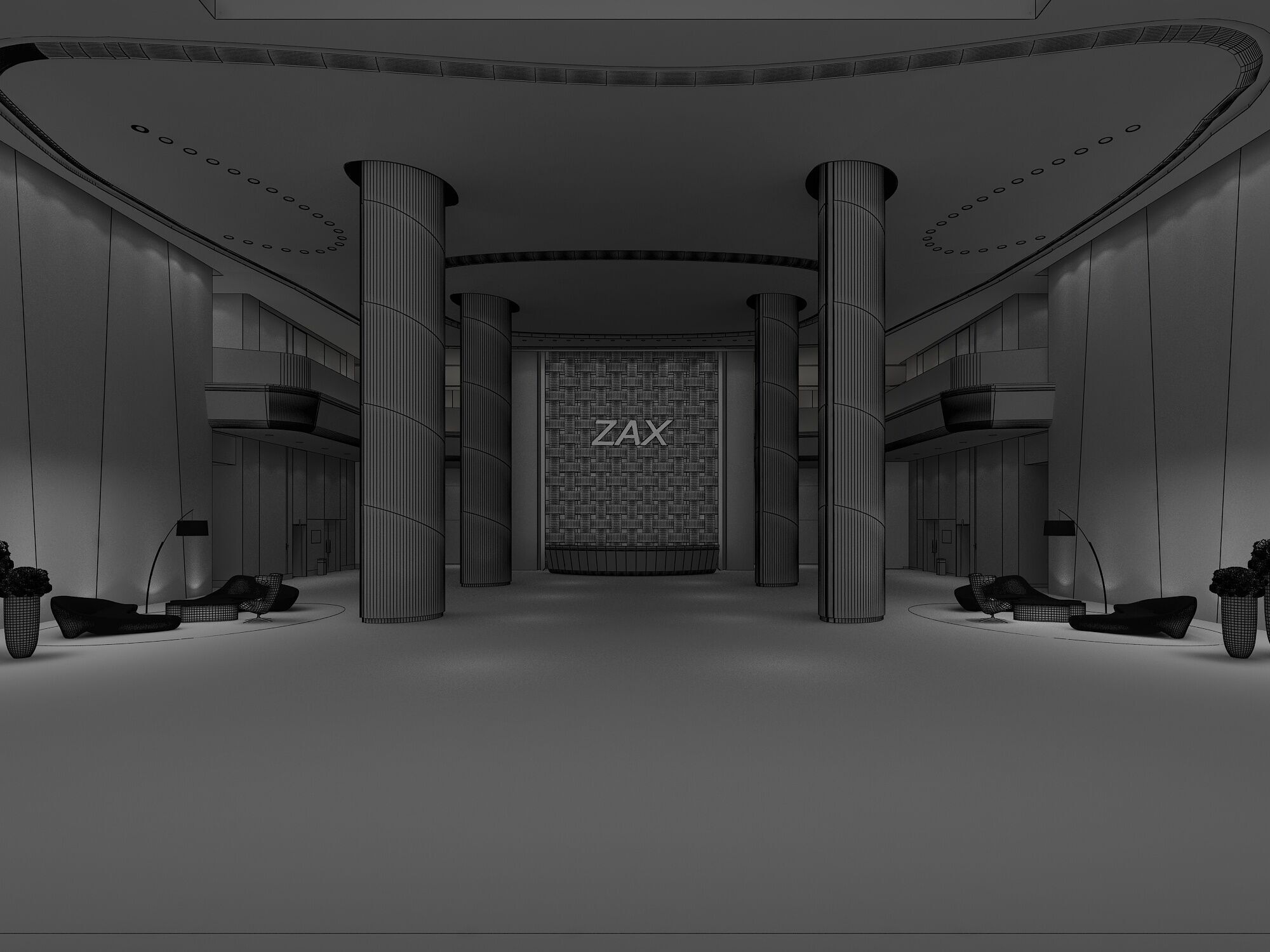 Hotel lobby 3D model_6