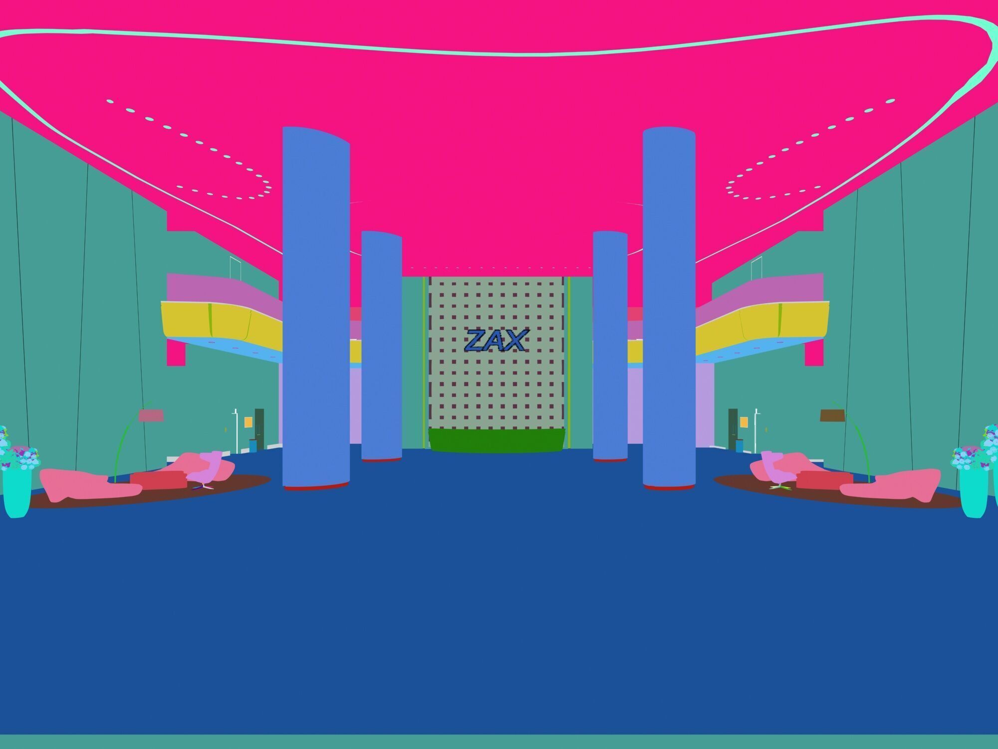 Hotel lobby 3D model_3