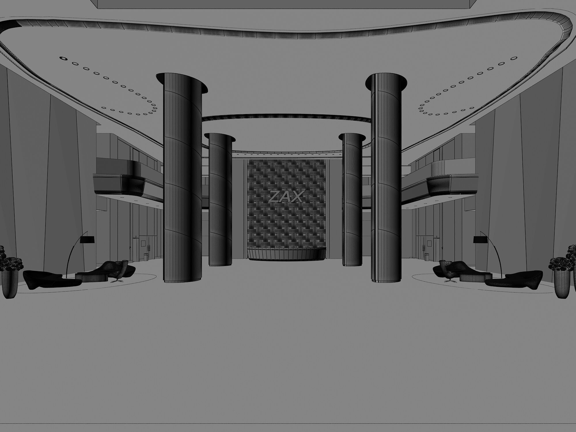 Hotel lobby 3D model_5