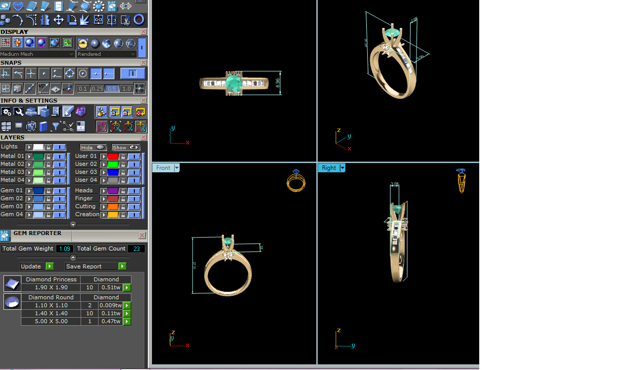 Women Ring  Render 3dm STL OBJ FBX Details 3D print model_10