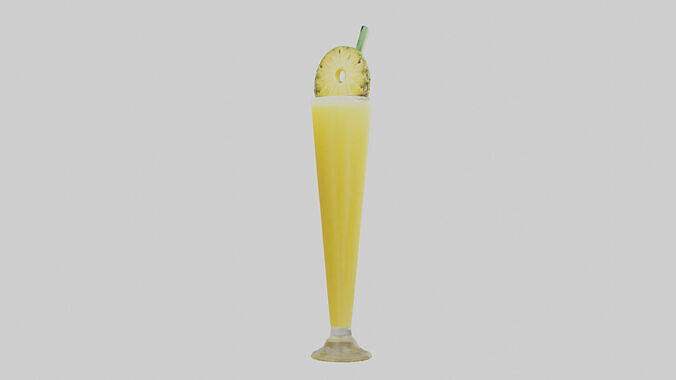 Pineapple juice model Low-poly 3D model 3