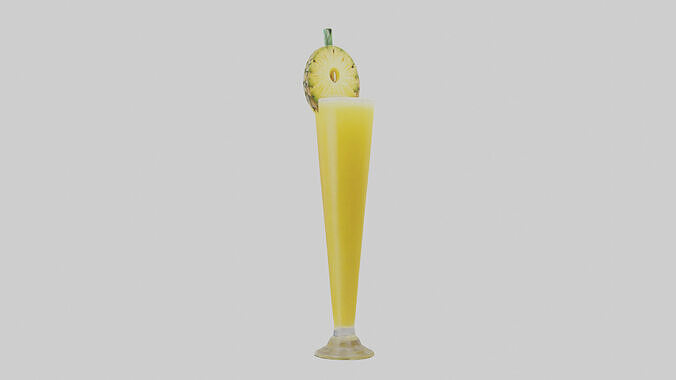 Pineapple juice model Low-poly 3D model 2