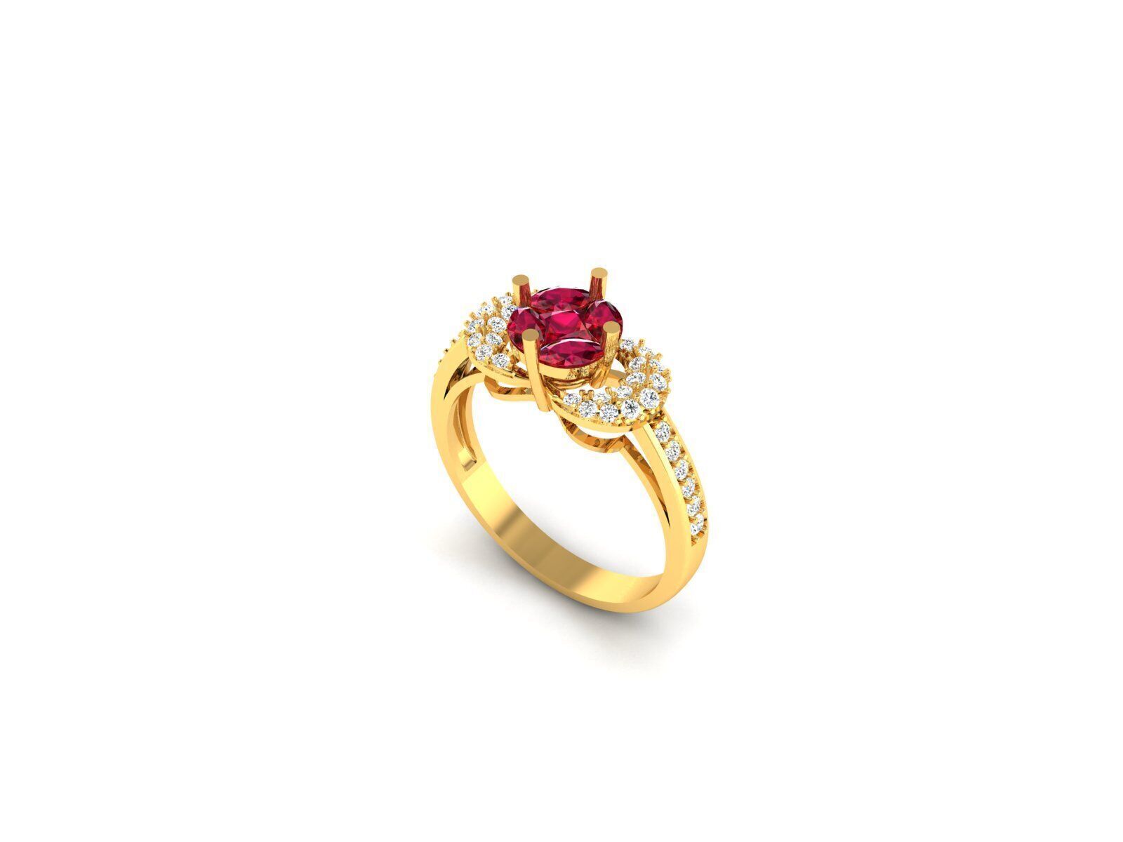 Women Ring Render 3dm STL OBJ FBX Details 3D print model_17