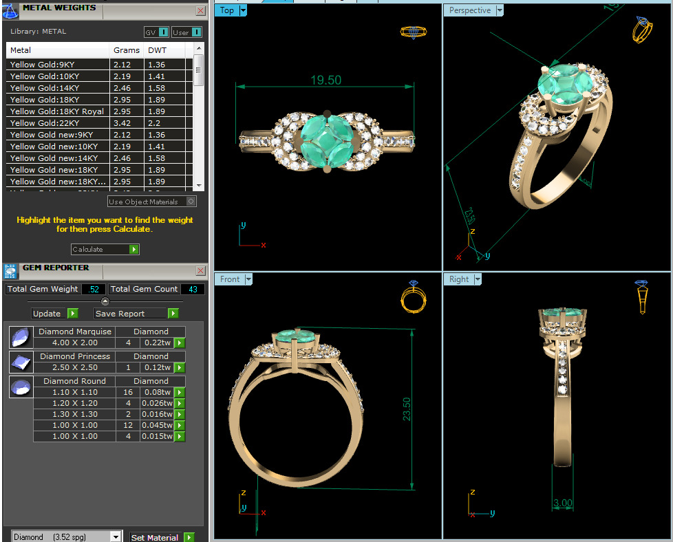 Women Ring Render 3dm STL OBJ FBX Details 3D print model_18