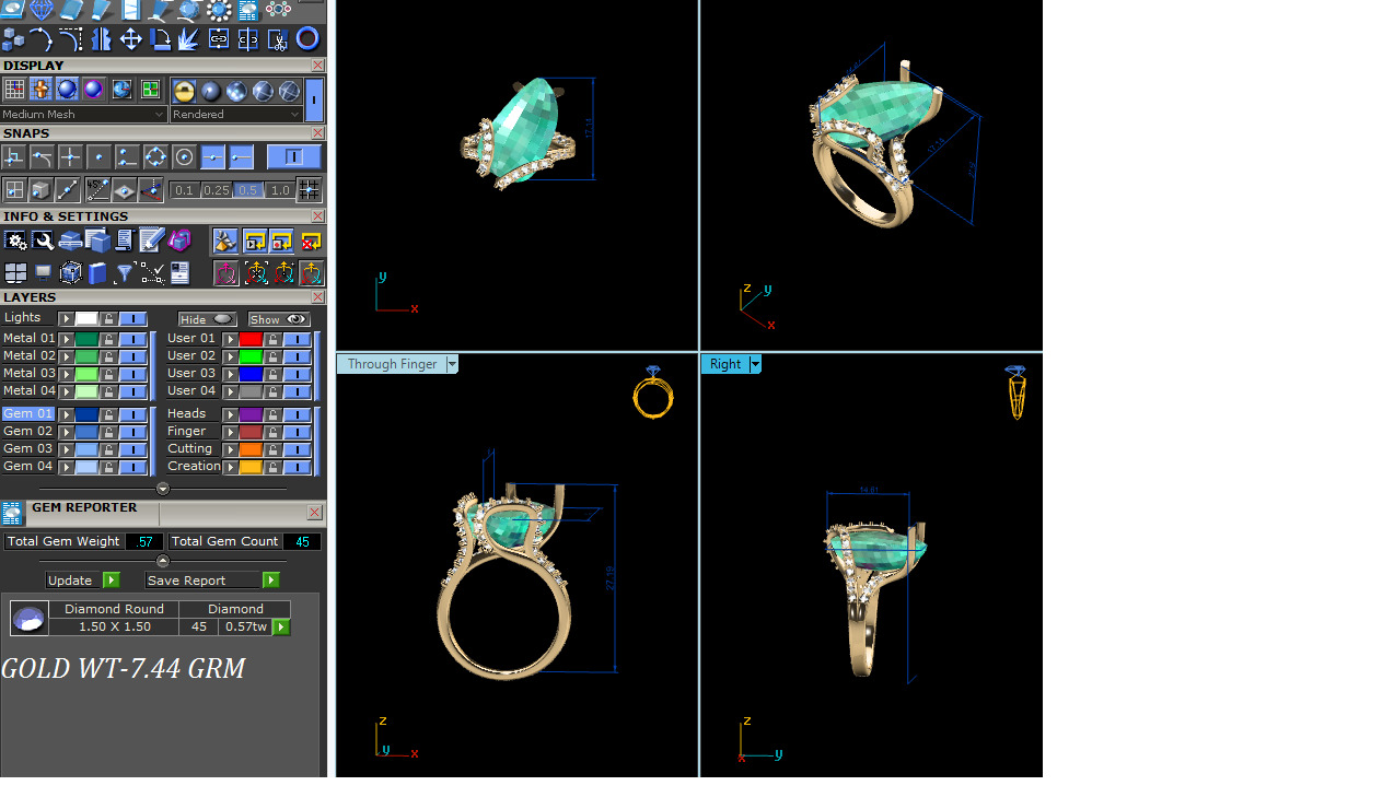 Women Ring Render 3dm STL OBJ FBX Details 3D print model_12
