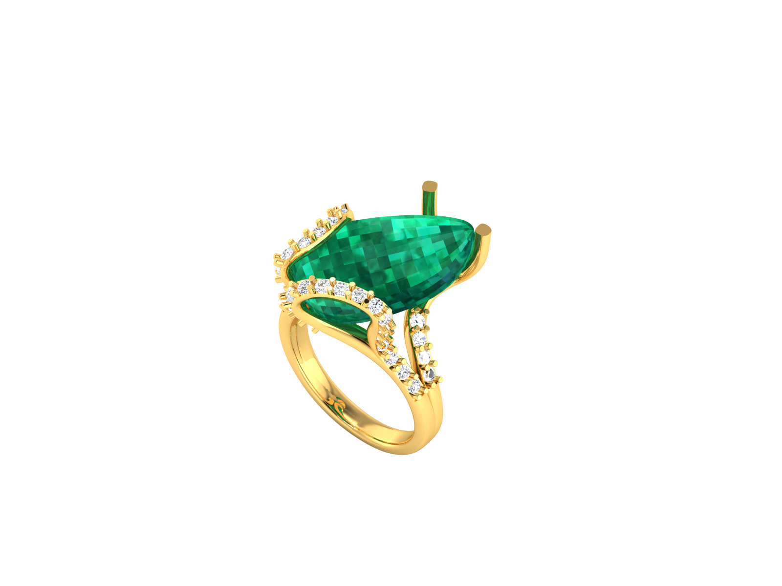Women Ring Render 3dm STL OBJ FBX Details 3D print model_1