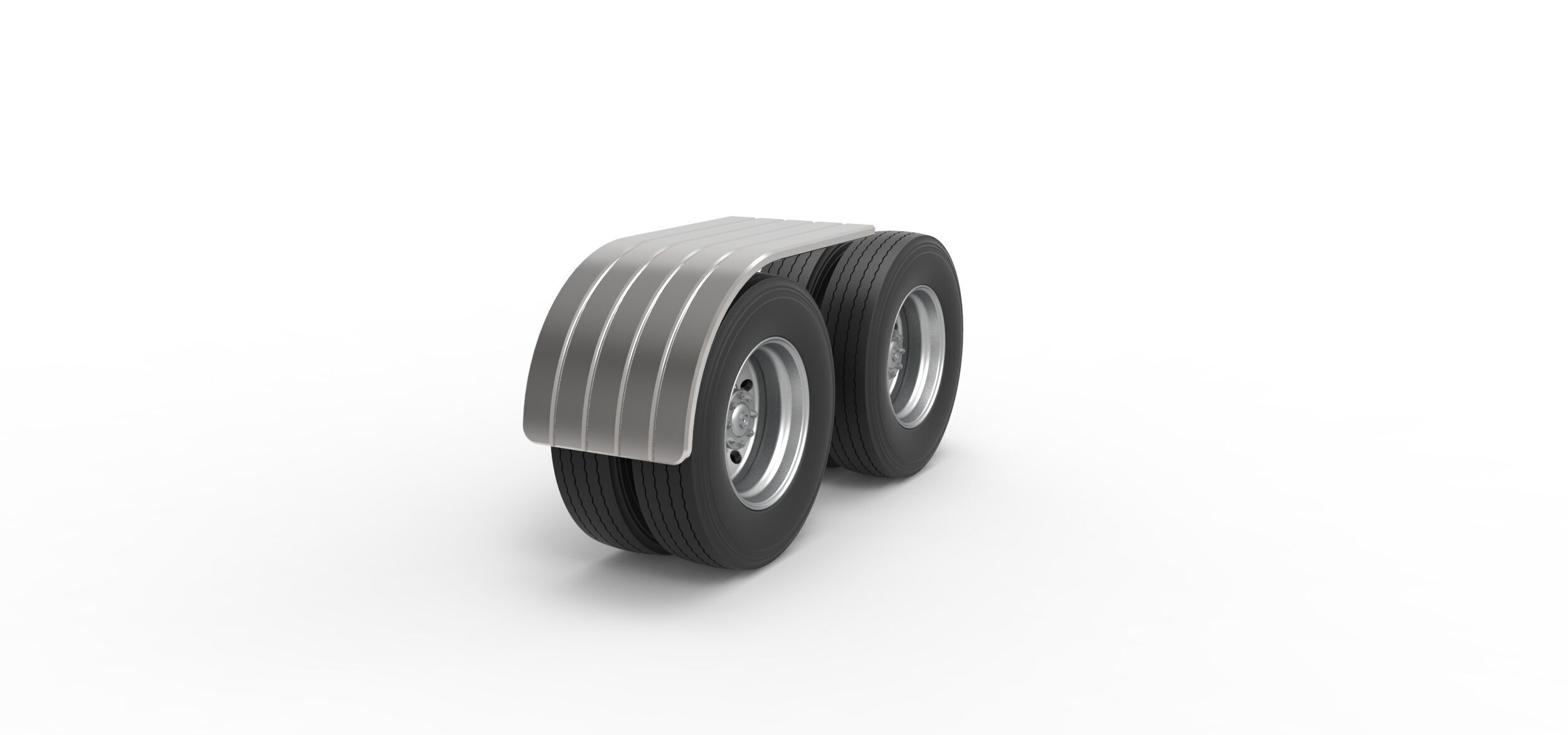 Semi truck Rear fenders Set 7 Scale 1 to 25 3D print model_9