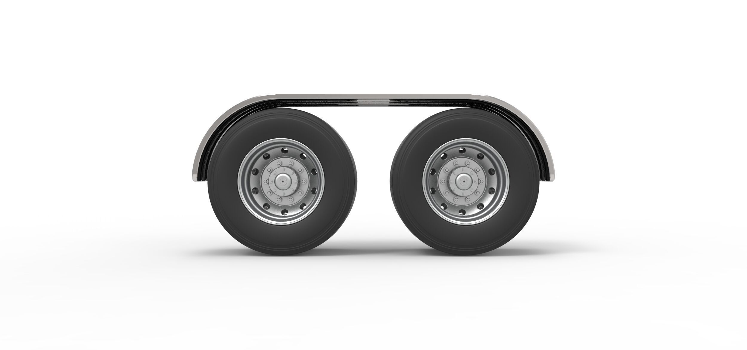 Semi truck Rear fenders Set 7 Scale 1 to 25 3D print model_4