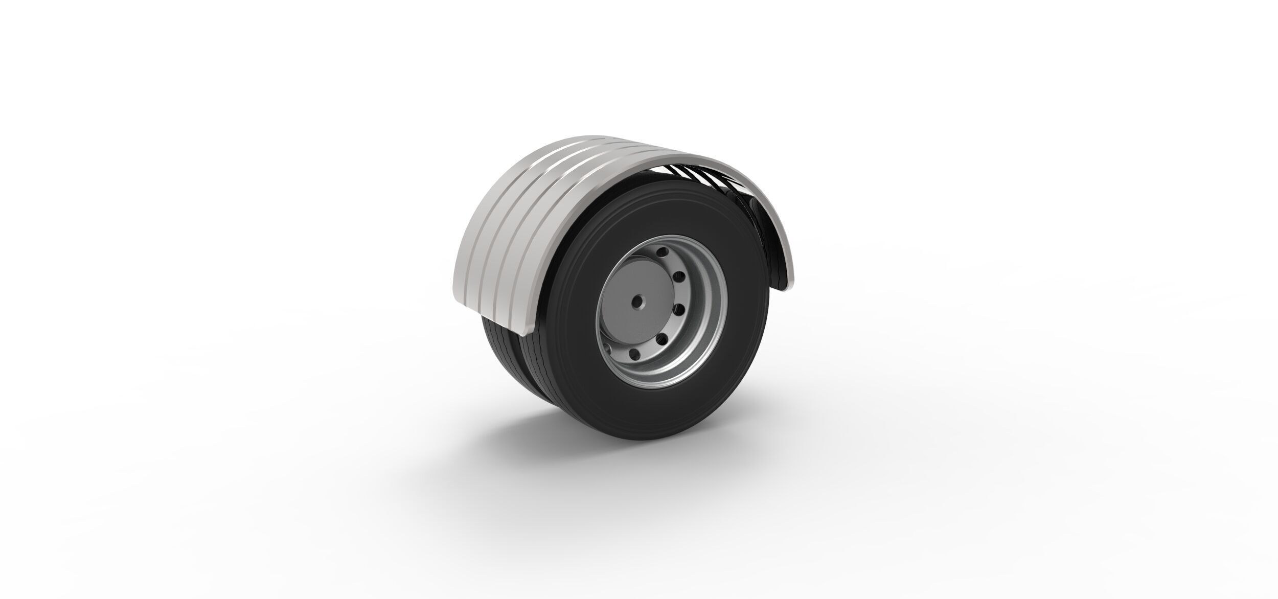 Semi truck Rear fenders Set 7 Scale 1 to 25 3D print model_23